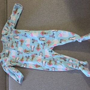 Carter's Simple Joys Kids One Piece with Animal Print in Blue and Pink